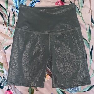 Beyond Yoga Twinkle Silver Bike Shorts